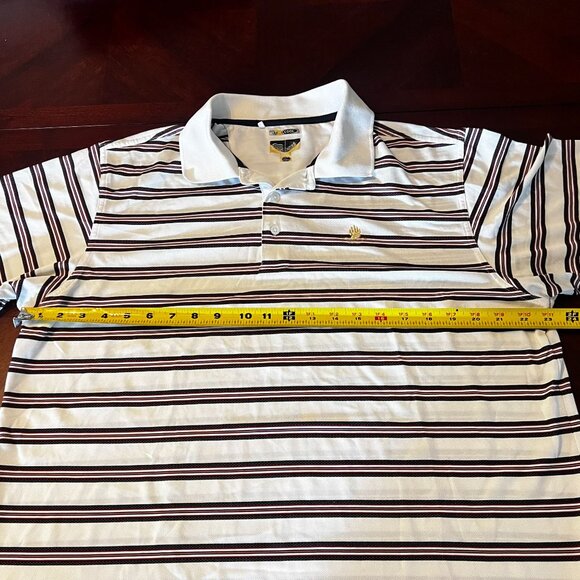 Adidas Climalite Mens White & Red Striped Polo Shirt Size L - Picture 6 of 9